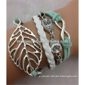 MYLOVE summer design leaf bracelet silver color owl accessory MLCN0136